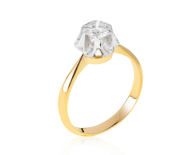 Прелестное золотое кольцо с бриллиантом 0.81ct СССР 211221/8