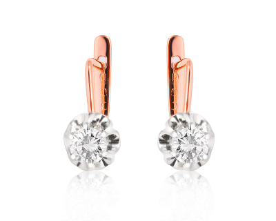 Золотые серьги с бриллиантами 0.95ct 140225/15