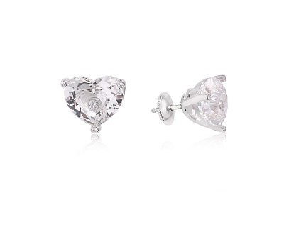 Оригинальные золотые серьги Chopard So Happy Rock Crystal Heart 271124/2