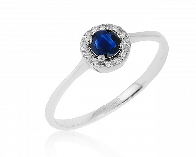 Лаконичное золотое кольцо с сапфиром 0.21ct 190421/3