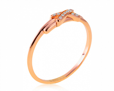 Оригинальное золотое кольцо с бриллиантами 0.05ct Chaumet Liens 181120/1