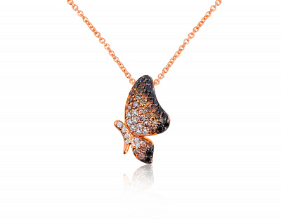 Оригинальный золотой кулон с бриллиантами 0.57ct Crivelli Butterfly 220621/3